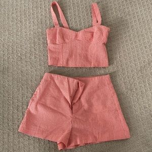 Zara gingham two piece outfit